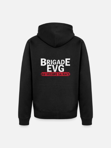 Brigade EVG - cadeau homme EVG humour drôle - Veste à capuche bio Premium Unisexe - noir