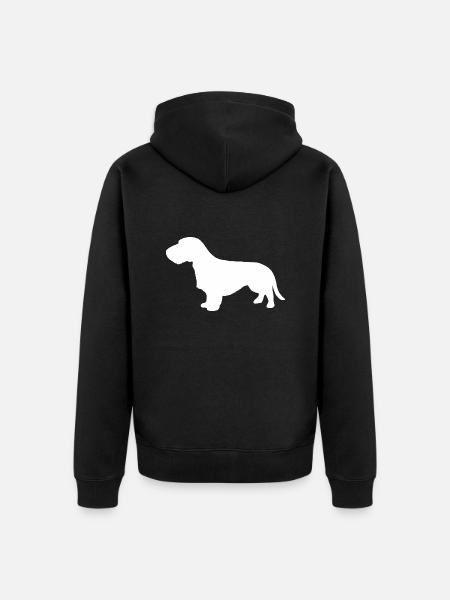 Rauhaardackel Silhouette - Unisex Premium Bio Zip Hoodie - Schwarz