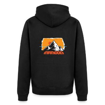 outddor horizon behind the mountain - Unisex Premium Organic Zip Hoodie - black - Back - Nico (187cm)