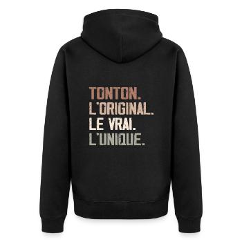 Tonton l'orginal Le Vrai L'unique - Veste à capuche bio Premium Unisexe - noir - Dos - Nico (187cm)