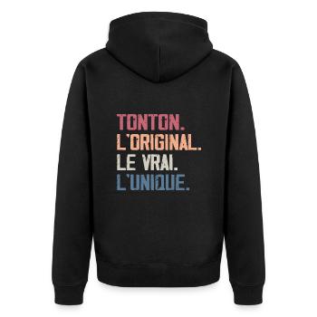 Tonton l'orginal Le Vrai L'unique - Veste à capuche bio Premium Unisexe - noir - Dos - Nico (187cm)