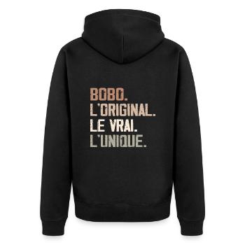 L'original Le Vrai L'unique Bobo - Veste à capuche bio Premium Unisexe - noir - Dos - Nico (187cm)