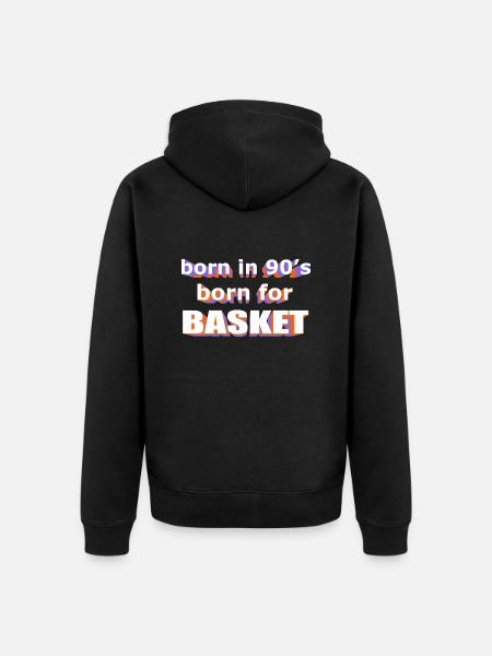 urodzeni w latach 90-tych urodzeni dla BASKET - Premium økologisk unisex-hættejakke - sort