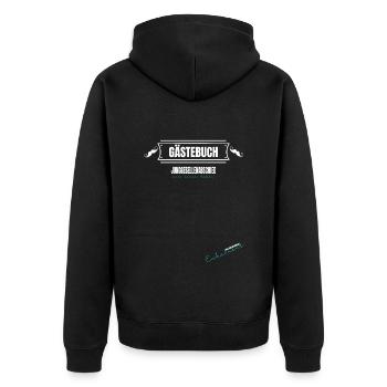 Gästebuch Junggeselle Polterer Junggesellen Männer - Unisex Premium Bio Zip Hoodie - Schwarz - Hinten - Nico (187cm)