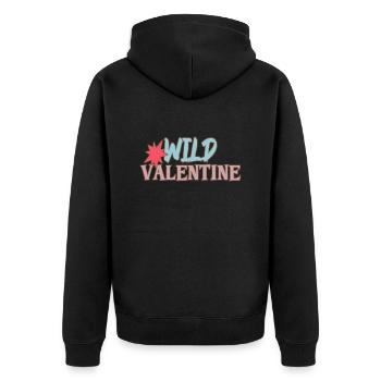 Wildes Valentine - Unisex Premium Bio Zip Hoodie - Schwarz - Hinten - Nico (187cm)