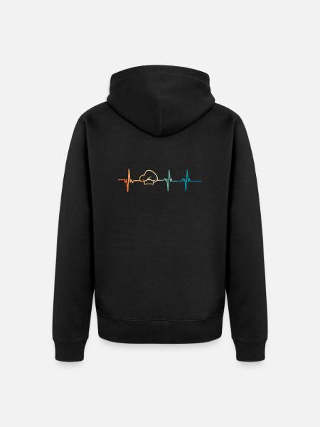 Heartbeat Chef - Unisex Premium Organic Zip Hoodie - black