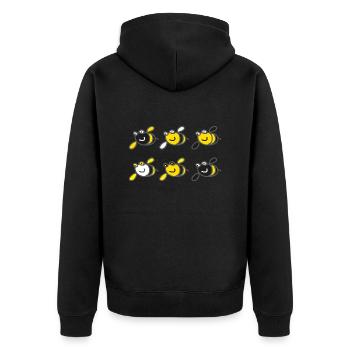 Bienchen - Unisex Premium Bio Zip Hoodie - Schwarz - Hinten - Nico (187cm)