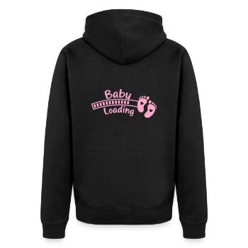 baby baby feet loading - Unisex Premium Organic Zip Hoodie - black - Back - Nico (187cm)