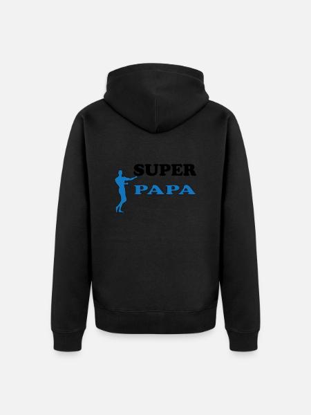PAPA - Unisex Premium Bio Zip Hoodie - Schwarz