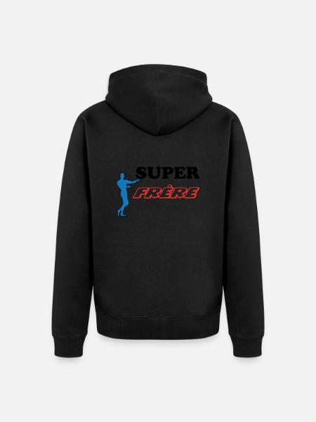 SUPER Bruder - Unisex Premium Bio Zip Hoodie - Schwarz