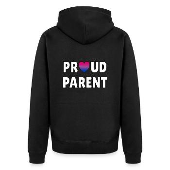 Proud Parent Bi Flag - Unisex Premium Organic Zip Hoodie - black - Back - Nico (187cm)