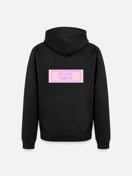 mama vibes - Unisex Premium Bio Zip Hoodie - Schwarz
