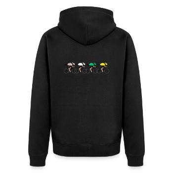 Radfahrer Alle Frankreich Champions Trikots - Unisex Premium Bio Zip Hoodie - Schwarz - Hinten - Nico (187cm)