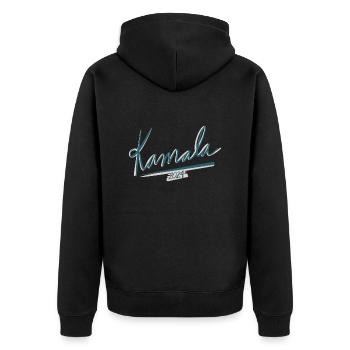 Kamala 2024 - Unisex Premium Bio Zip Hoodie - Schwarz - Hinten - Nico (187cm)