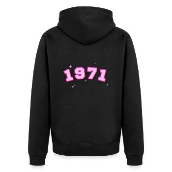 1971 rose étoile - Veste à capuche bio Premium Unisexe - noir - Dos - Nico (187cm)