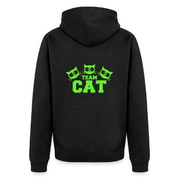 Cat Team 3 Chats Trois amis Équipage Groupe de famille - Veste à capuche bio Premium Unisexe - noir - Dos - Nico (187cm)