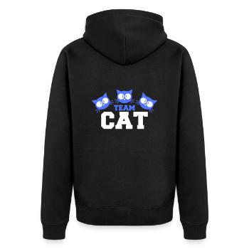 Cat Team 3 Chats Trois amis Équipage Groupe de famille - Veste à capuche bio Premium Unisexe - noir - Dos - Nico (187cm)
