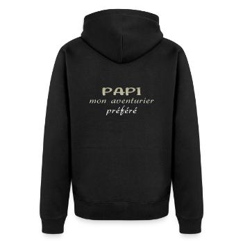 GRANDPA DAD GRANDPA HUMOR GRANDPA JOKE - Unisex Premium Organic Zip Hoodie - black - Back - Nico (187cm)