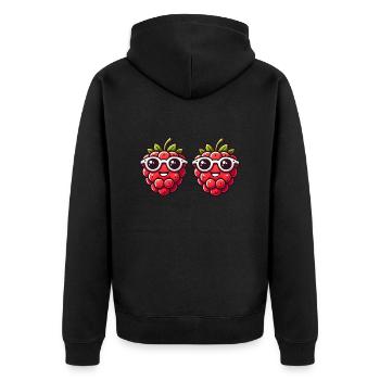 Himbeere Comic - Unisex Premium Bio Zip Hoodie - Schwarz - Hinten - Nico (187cm)
