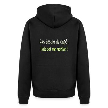 Daddy Humor Joke Fermented Grape Funny - Unisex Premium Organic Zip Hoodie - black - Back - Nico (187cm)