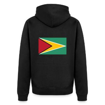 Guyana - Unisex Premium Bio Zip Hoodie - Schwarz - Hinten - Nico (187cm)