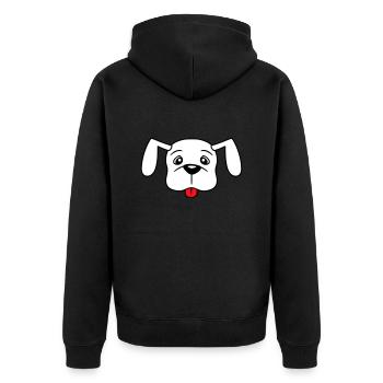 Hund Streckt Zunge Heraus Frecher Welpe Haustier - Unisex Premium Bio Zip Hoodie - Schwarz - Hinten - Nico (187cm)