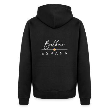 Spain - Bilbao - Spanien - Espana - Unisex Premium Bio Zip Hoodie - Schwarz - Hinten - Nico (187cm)
