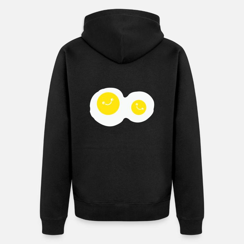 oeufs au plat sourire - Veste à capuche bio Premium Unisexe - noir