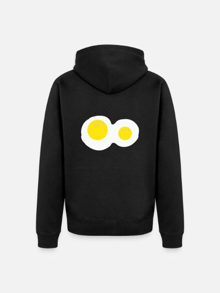 Fried eggs - Unisex Premium Organic Zip Hoodie - black