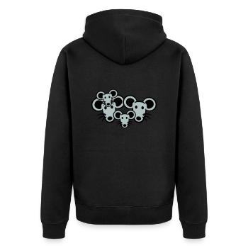 4 Mäuse Familie Zwei Kinder Mama Papa Eltern Süß - Unisex Premium Bio Zip Hoodie - Schwarz - Hinten - Nico (187cm)
