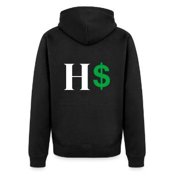 Letter h dollar - Unisex Premium Organic Zip Hoodie - black - Back - Nico (187cm)