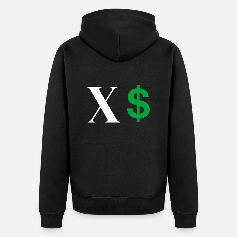 Lettre x dollar - Veste à capuche bio Premium Unisexe - noir