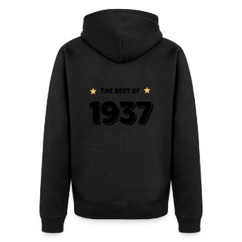 Best of 1937 - Unisex Premium Organic Zip Hoodie - black - Back - Nico (187cm)