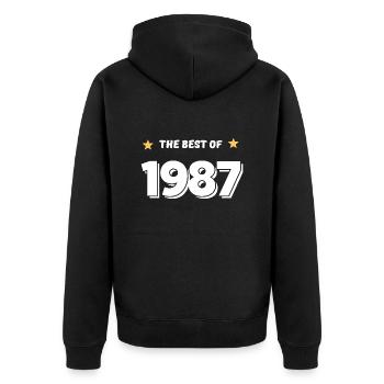 Best of 1987 - Veste à capuche bio Premium Unisexe - noir - Dos - Nico (187cm)