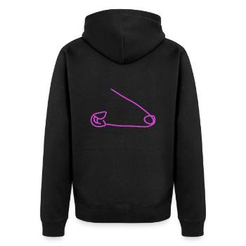 Épingle de sûreté - Veste à capuche bio Premium Unisexe - noir - Dos - Nico (187cm)