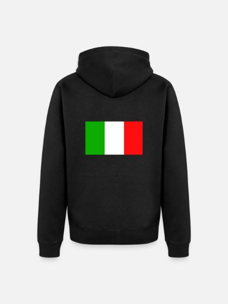 Italy flag - Unisex Premium Organic Zip Hoodie - black