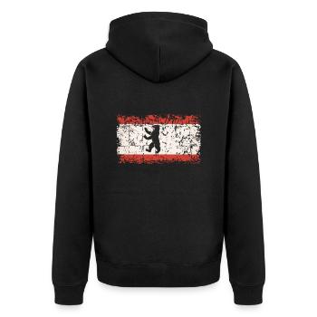 Good Old Berlin - Unisex Premium Bio Zip Hoodie - Schwarz - Hinten - Nico (187cm)