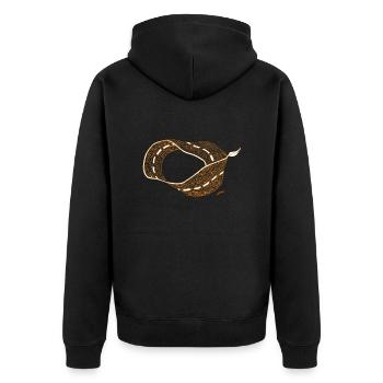 Holzweg - Unisex Premium Bio Zip Hoodie - Schwarz - Hinten - Nico (187cm)