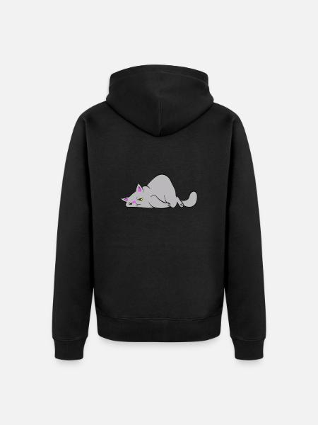 Tired cat - Unisex Premium Organic Zip Hoodie - black