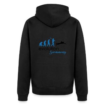 Swimming - Unisex Premium Bio Zip Hoodie - Schwarz - Hinten - Nico (187cm)