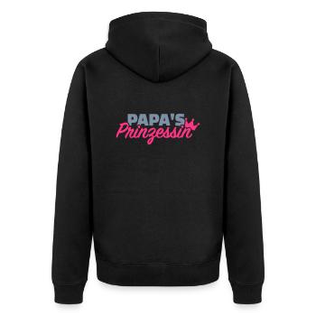 Prinzessin - Unisex Premium Bio Zip Hoodie - Schwarz - Hinten - Nico (187cm)