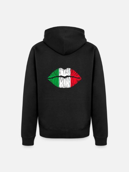 Kuss Italien - Unisex Premium Bio Zip Hoodie - Schwarz