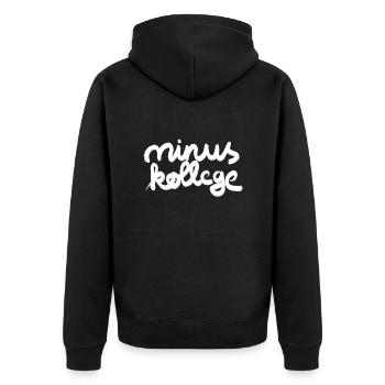 Minuskollege witziger Büro Humor - Unisex Premium Bio Zip Hoodie - Schwarz - Hinten - Nico (187cm)