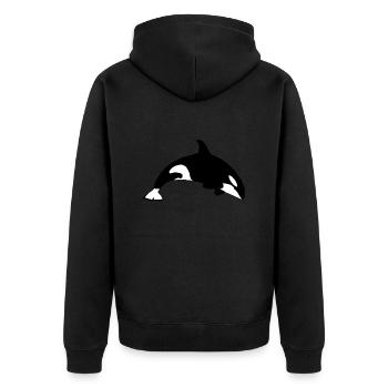 Orca - Unisex Premium Bio Zip Hoodie - Schwarz - Hinten - Nico (187cm)