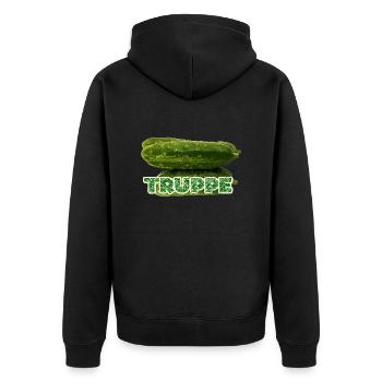 Gurkentruppe - Unisex Premium Bio Zip Hoodie - Schwarz - Hinten - Nico (187cm)