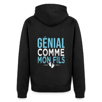 cadeau papa génial comme ma fils - Veste à capuche bio Premium Unisexe - noir - Dos - Nico (187cm)