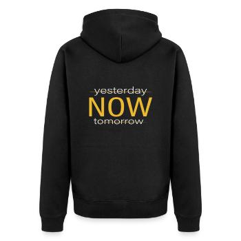 Yesterday Now Tomorrow - Unisex Premium Organic Zip Hoodie - black - Back - Nico (187cm)