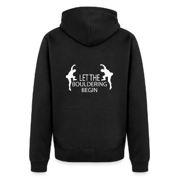 bouldering - Unisex Premium Bio Zip Hoodie - Schwarz - Hinten - Nico (187cm)