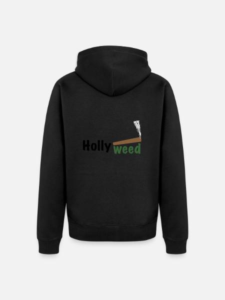 HollyWeed dark - Unisex Premium Bio Zip Hoodie - Schwarz