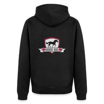 Citation de fille de cheval disant - Veste à capuche bio Premium Unisexe - noir - Dos - Nico (187cm)